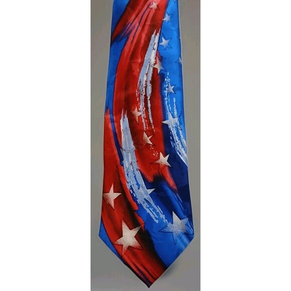 Jerry Garcia Patriotic Silk Tie Urban Cat Ghost Collection 61 USA Stars Stripes - Picture 2 of 10
